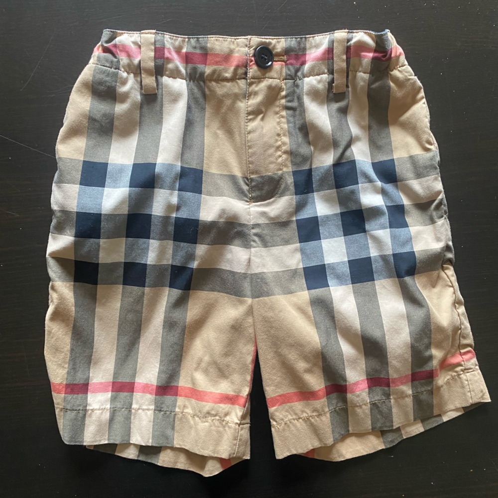 Burberry Boy’s Nova Check Shorts Size 8Y Beige Plaid Cotton Classic Iconic $240